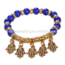 favorites lovely special design rhinestone gold plate 5 pendant buddha glass palm bracelet